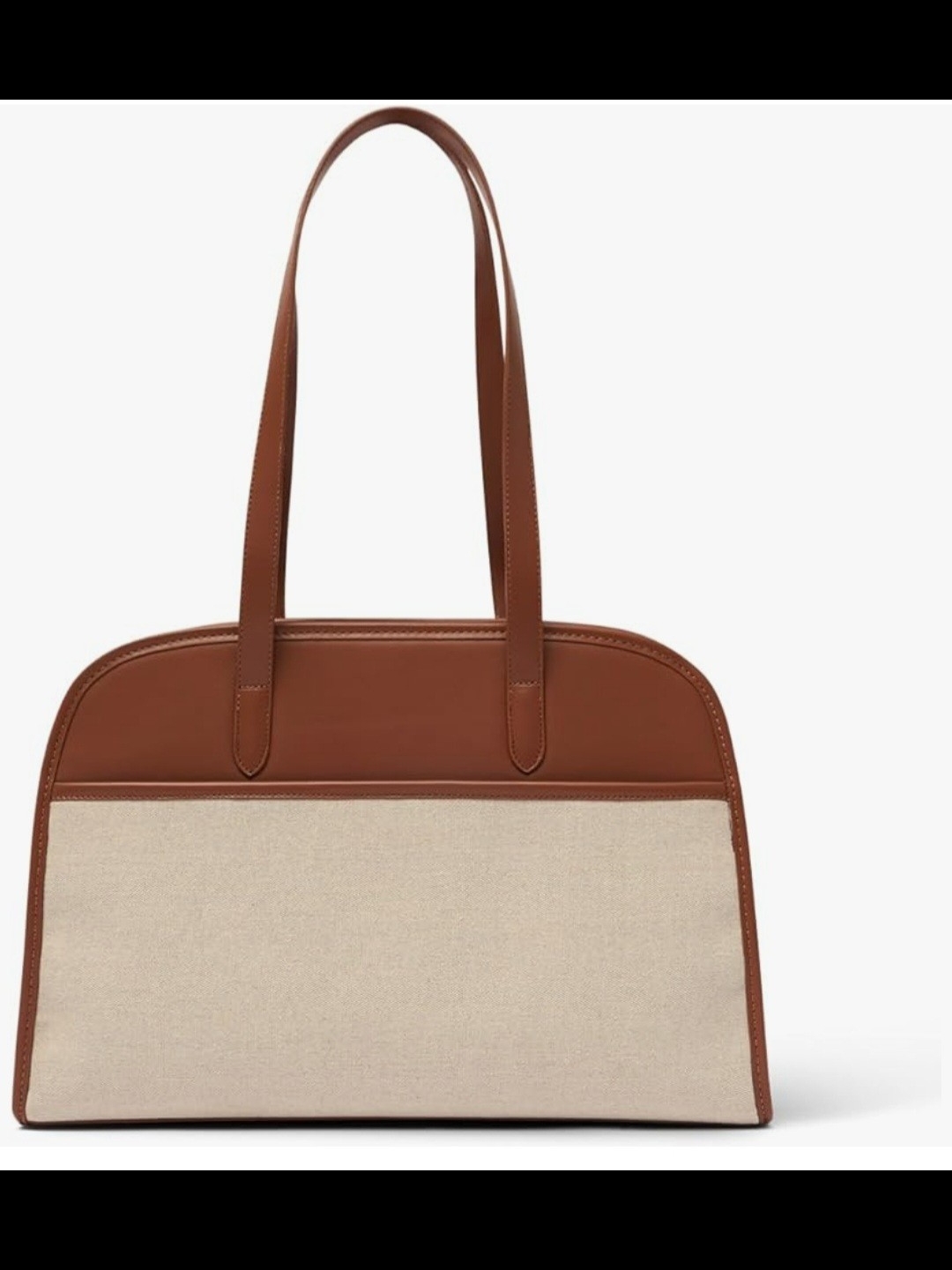 Canvas Leather Computer Bag With Zip Compartments - Briefcase